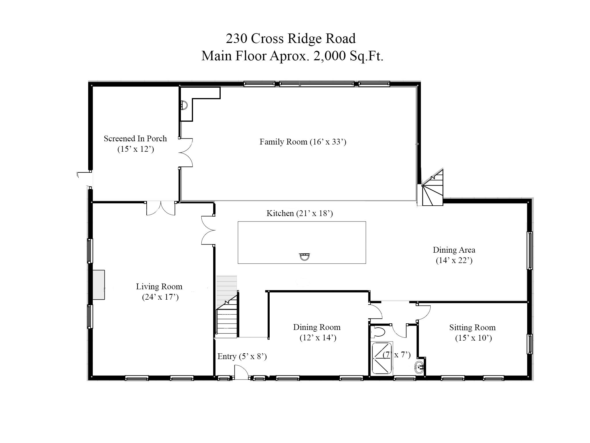 230 Cross Ridge Road New Canaan, CT 06840 - Photo 32 of 34 Main Floor 230 Cross Ridge Road Floor Pl