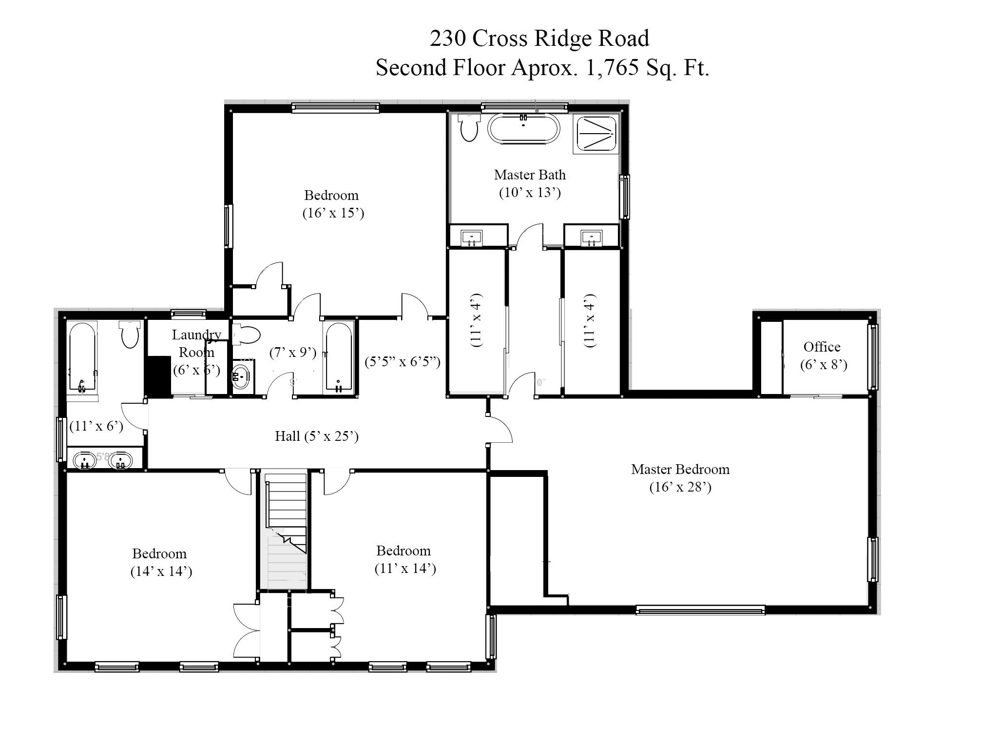 230 Cross Ridge Road New Canaan, CT 06840 - Photo 33 of 34 Second Floor 230 Cross Ridge Road