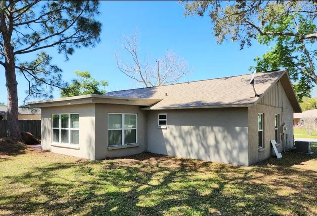 a backyard of a house