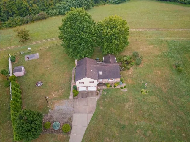 a view of a lake from a yard