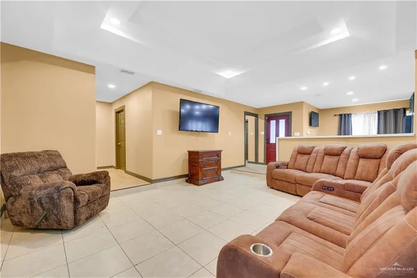 a living room with furniture
