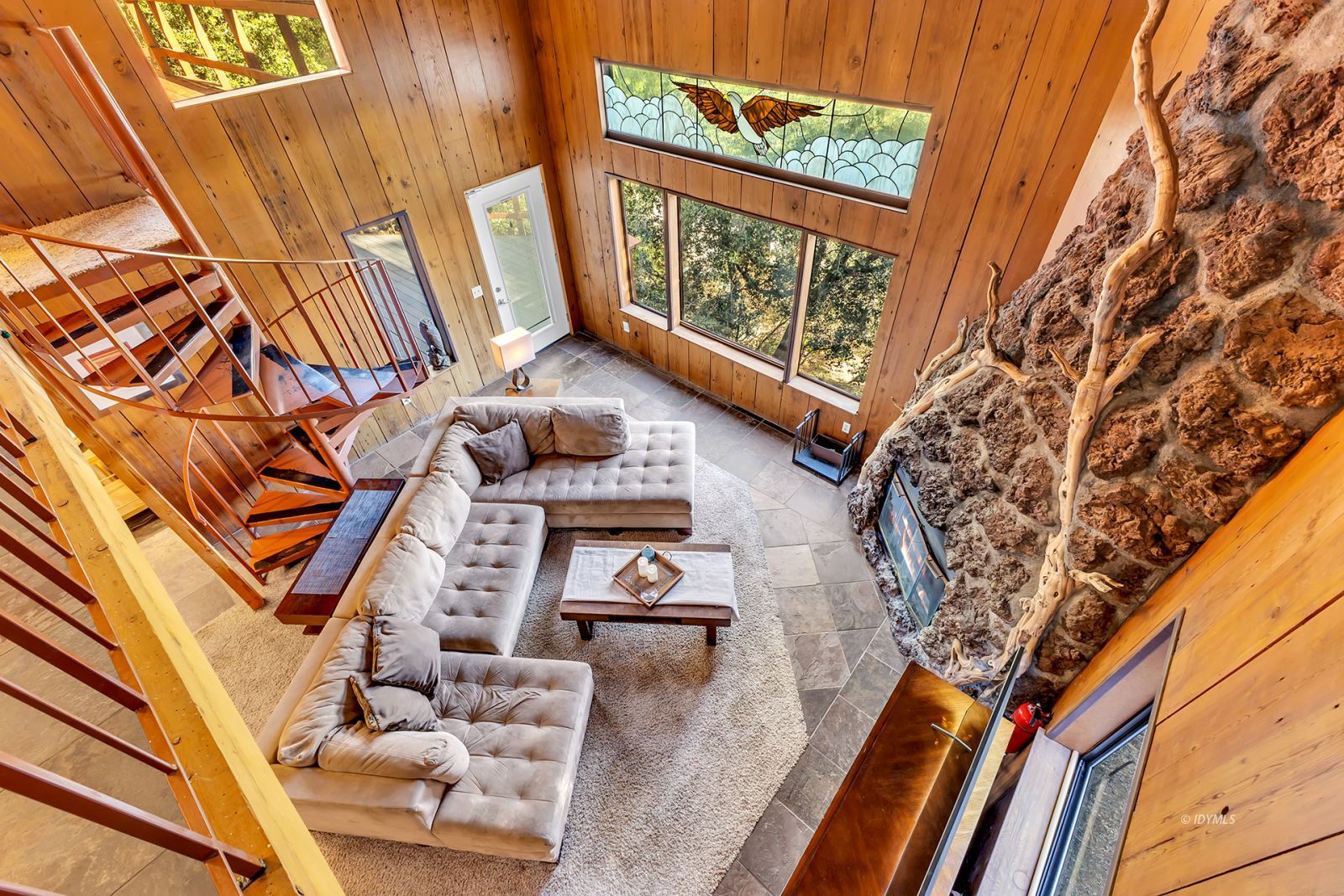 53580 Jeffery Pine Road Idyllwild, CA 92549 - Photo 45 of 90 a view of living room with furniture and a fireplace