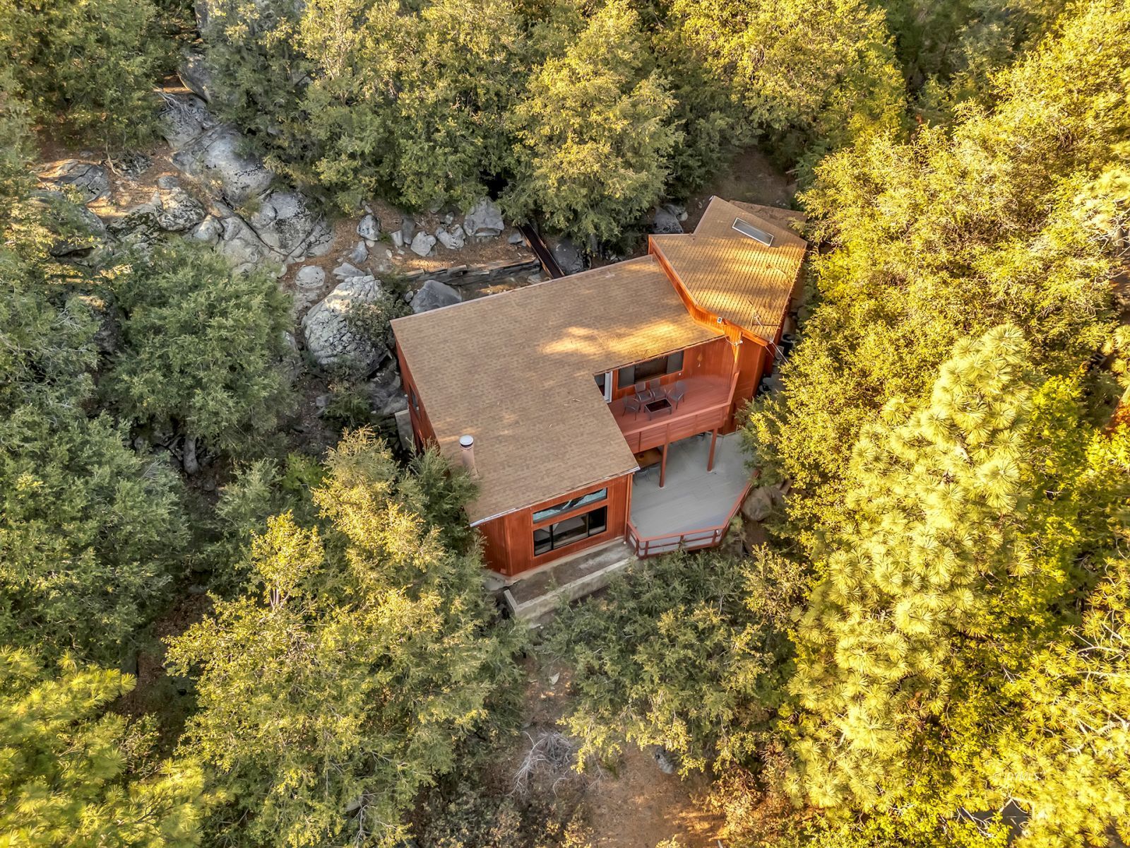 53580 Jeffery Pine Road Idyllwild, CA 92549 - Photo 7 of 90 an aerial view of a house with a yard and trees