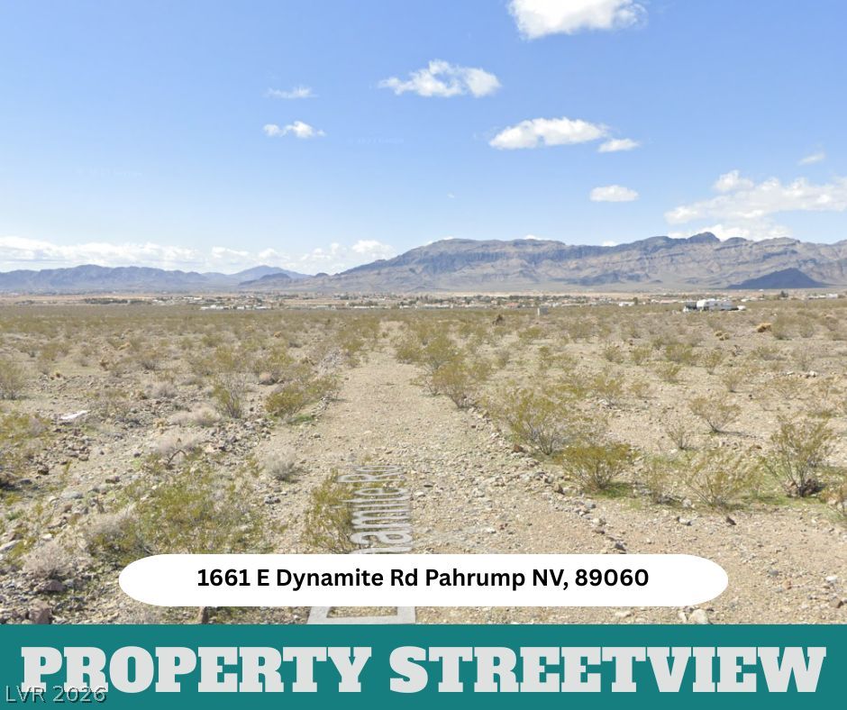 1661 Dynamite Road Pahrump, NV 89060 - Photo 6 of 13 A desert landscape unfolds with vast open space, offering unparalleled mountain views and clear blue skies.