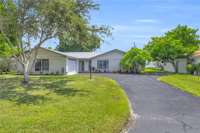 a view of a house with a backyard