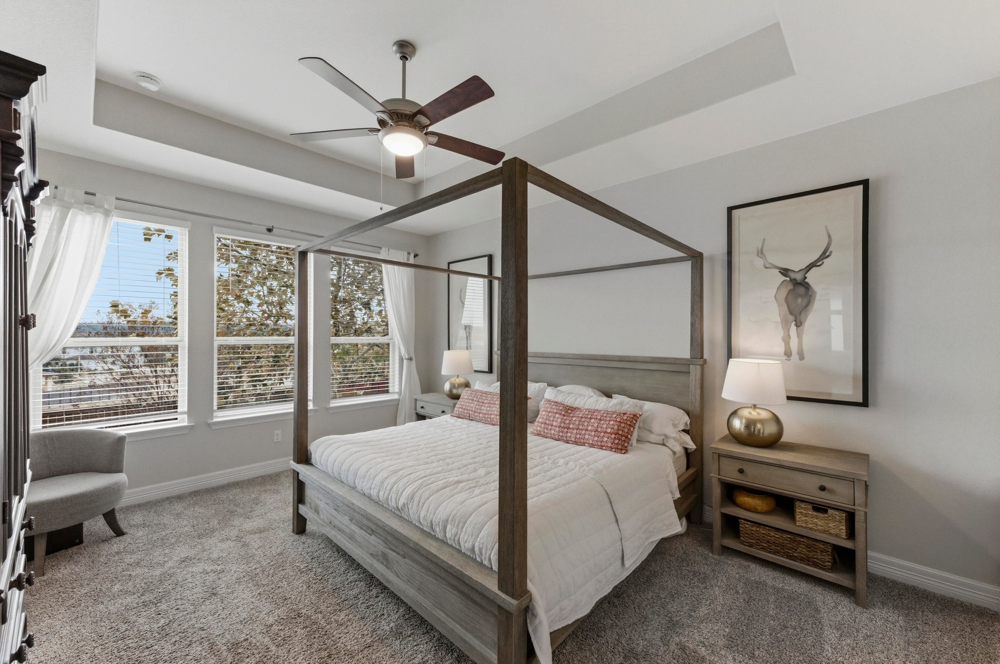 348 Panzano Drive Georgetown, TX 78628 - Photo 18 of 35 a bedroom with a bed and a large window