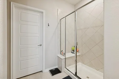 a bathroom with a shower