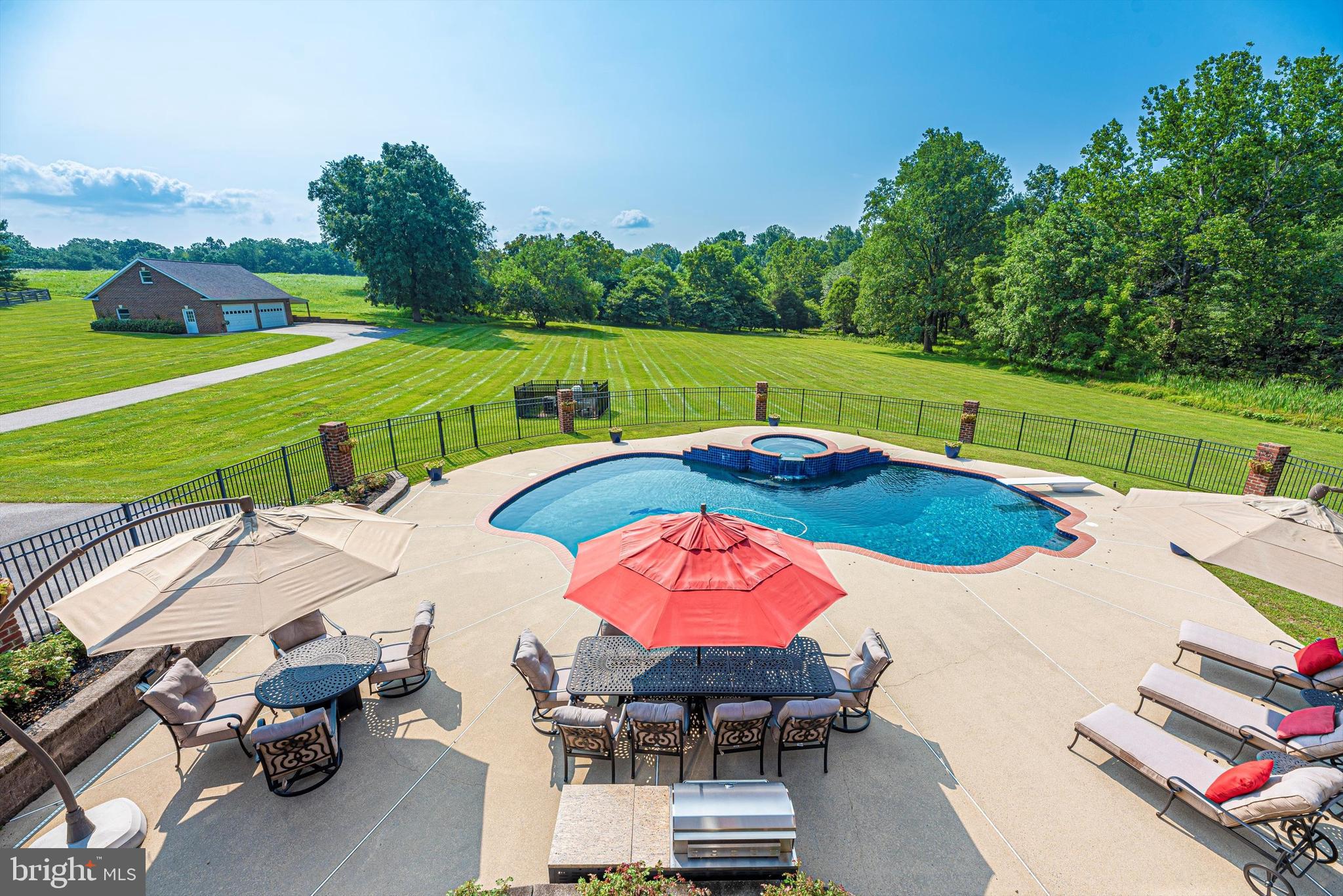 2945 Lonesome Dove Road Mount Airy, MD 21771 - Photo 54 of 66 Spectacular View of Pool & Property from Deck
