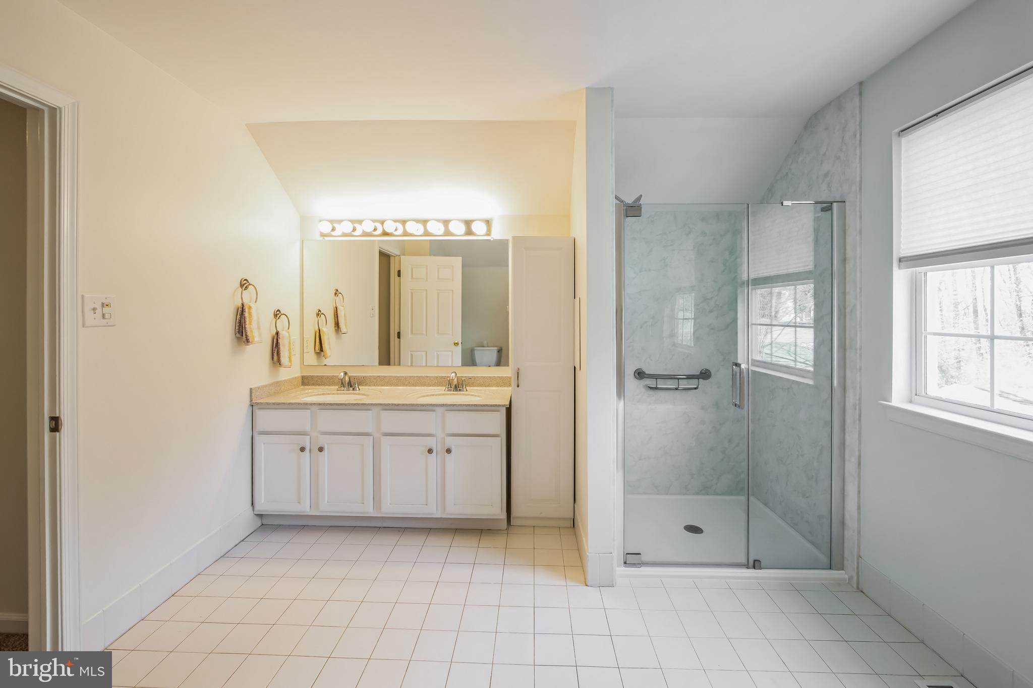 684 Highspire Road Glenmoore, PA 19343 - Photo 23 of 46 a bathroom with a shower a sink and a mirror