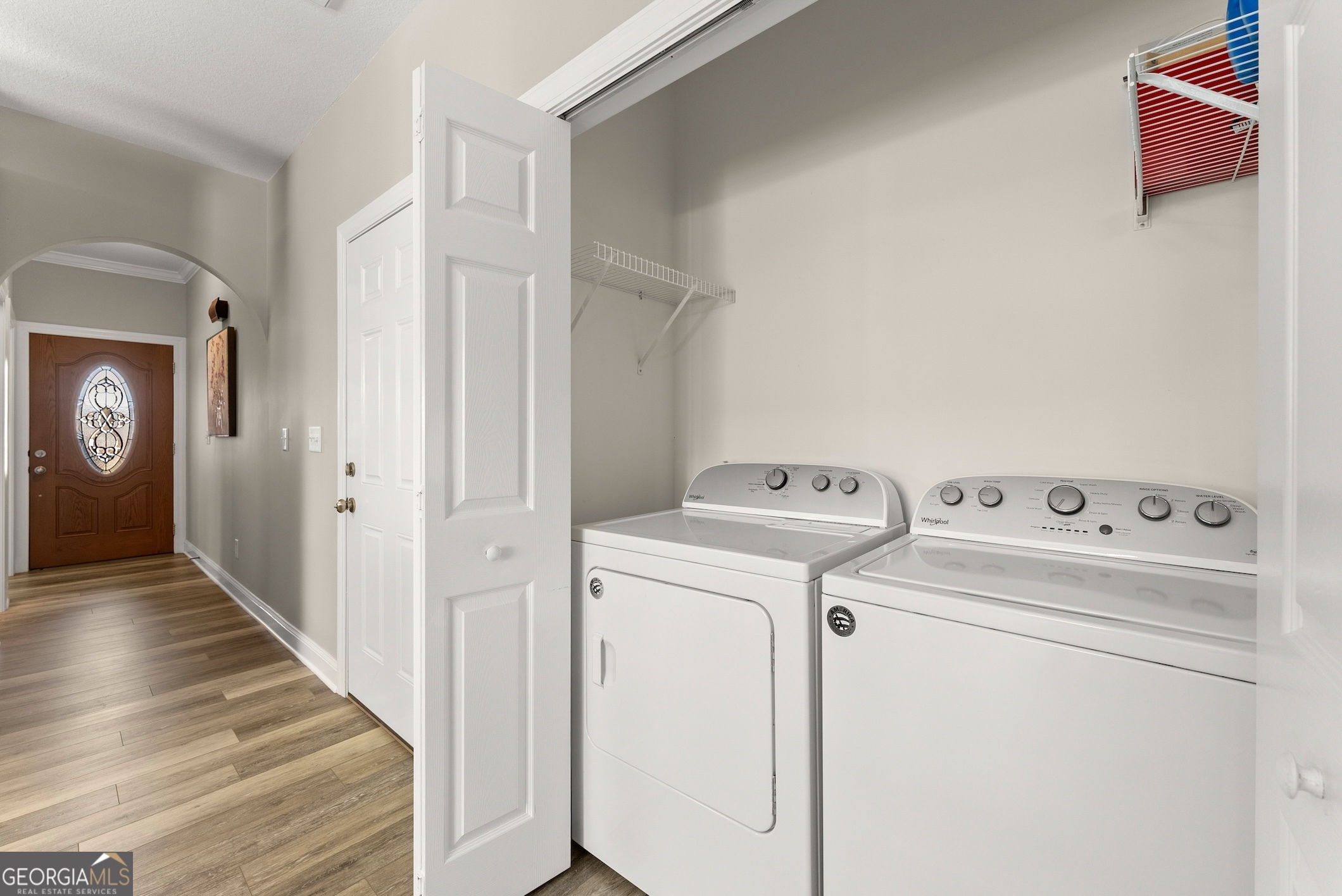92 Colonial Drive, Unit 1 Cleveland, GA 30528 - Photo 24 of 43 a view of washer and dryer with wooden in the kitchen