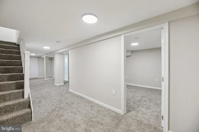 a view of small space with white walls