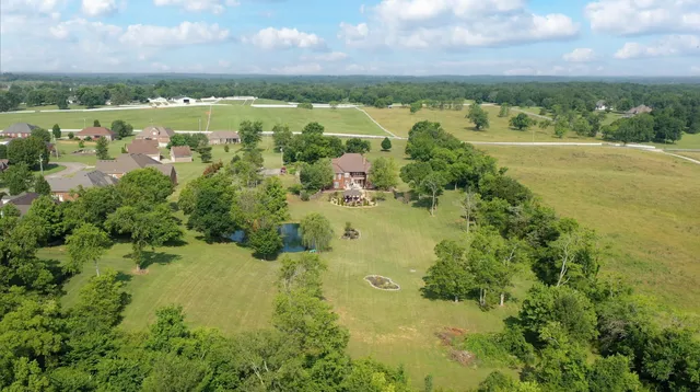 a view of a lake with a houses