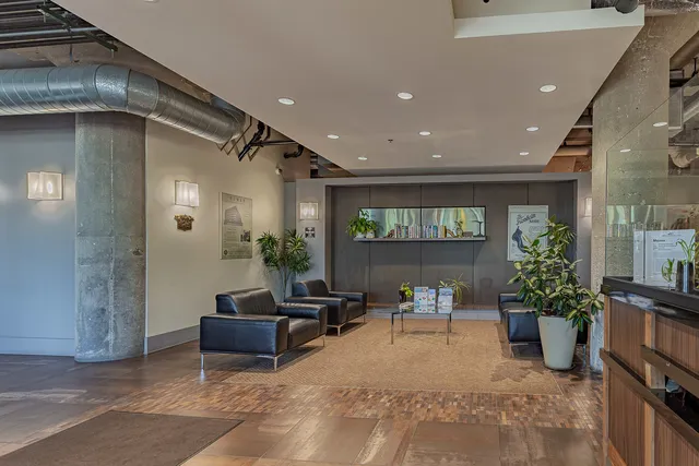 a living room with furniture