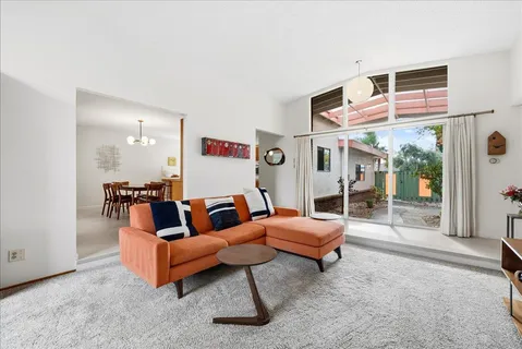 a outdoor living space with furniture