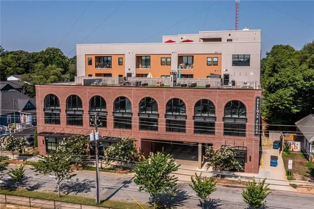 a front view of a multi story residential apartment building