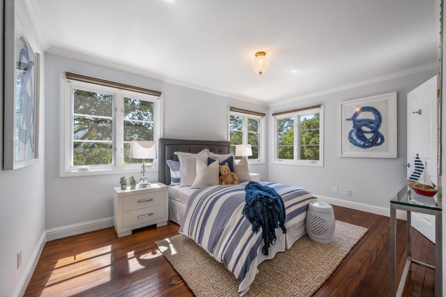 1585 Canada Lane Woodside, CA 94062 - Photo 25 of 46 a bedroom with two beds and a large window