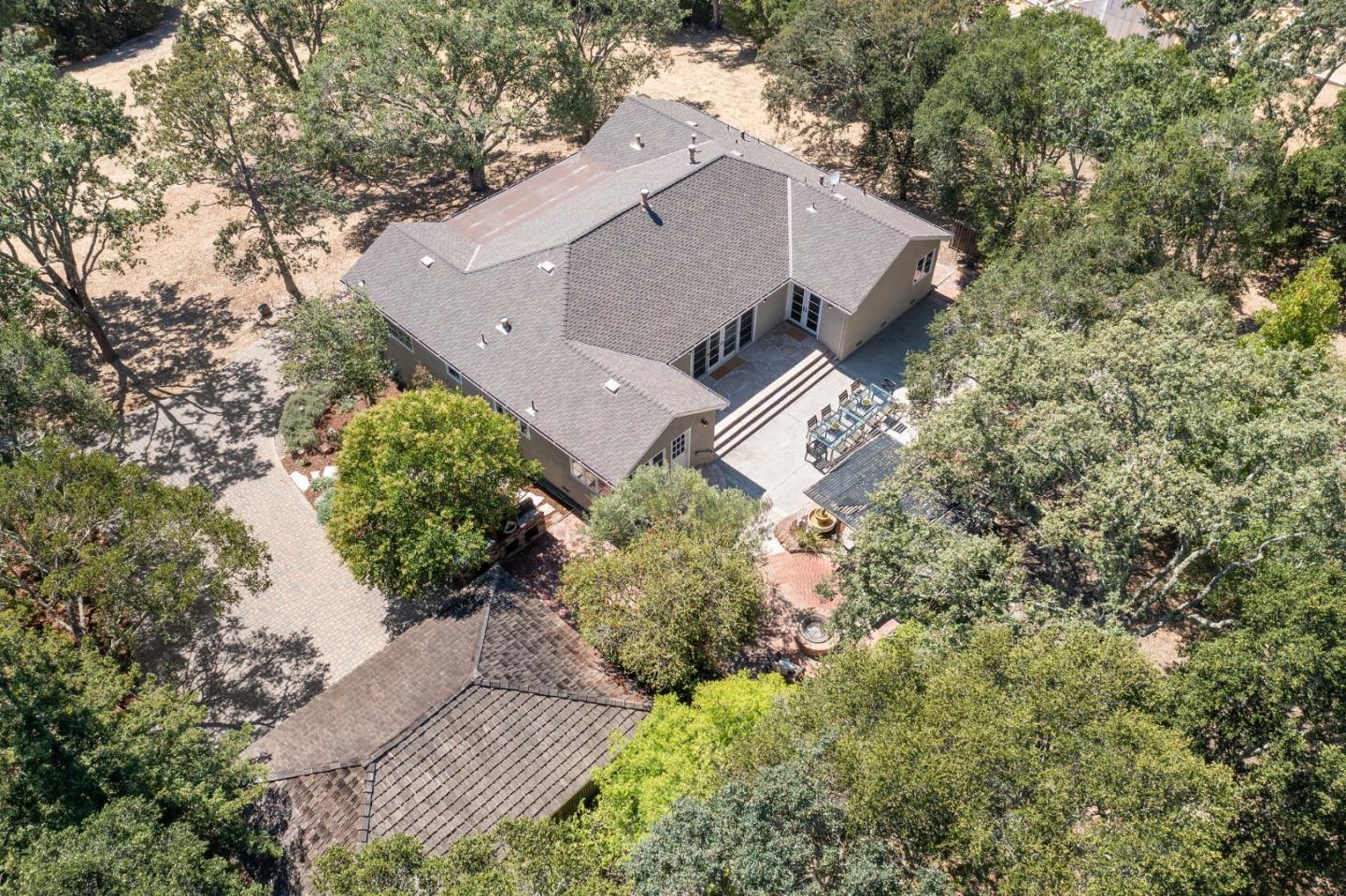 1585 Canada Lane Woodside, CA 94062 - Photo 43 of 46 an aerial view of a house with yard and outdoor space