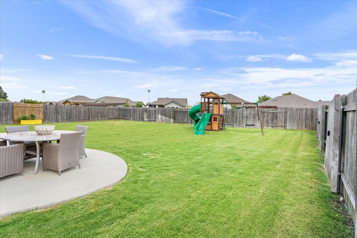 424 Millard Street Georgetown, TX 78628 - Photo 33 of 37 A generously sized yard with a wood fence offers ample space for outdoor enjoyment.