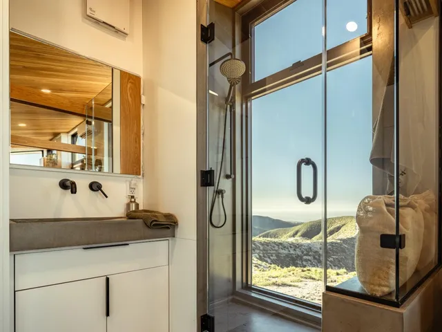 a view of ocean from a balcony