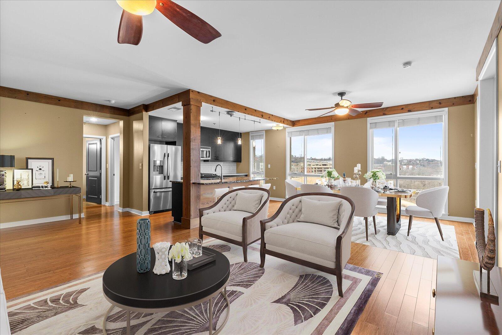 200 Manufacturers Road, Unit 506 Chattanooga, TN 37405 - Photo 54 of 55 Virtual staging of living room (1)