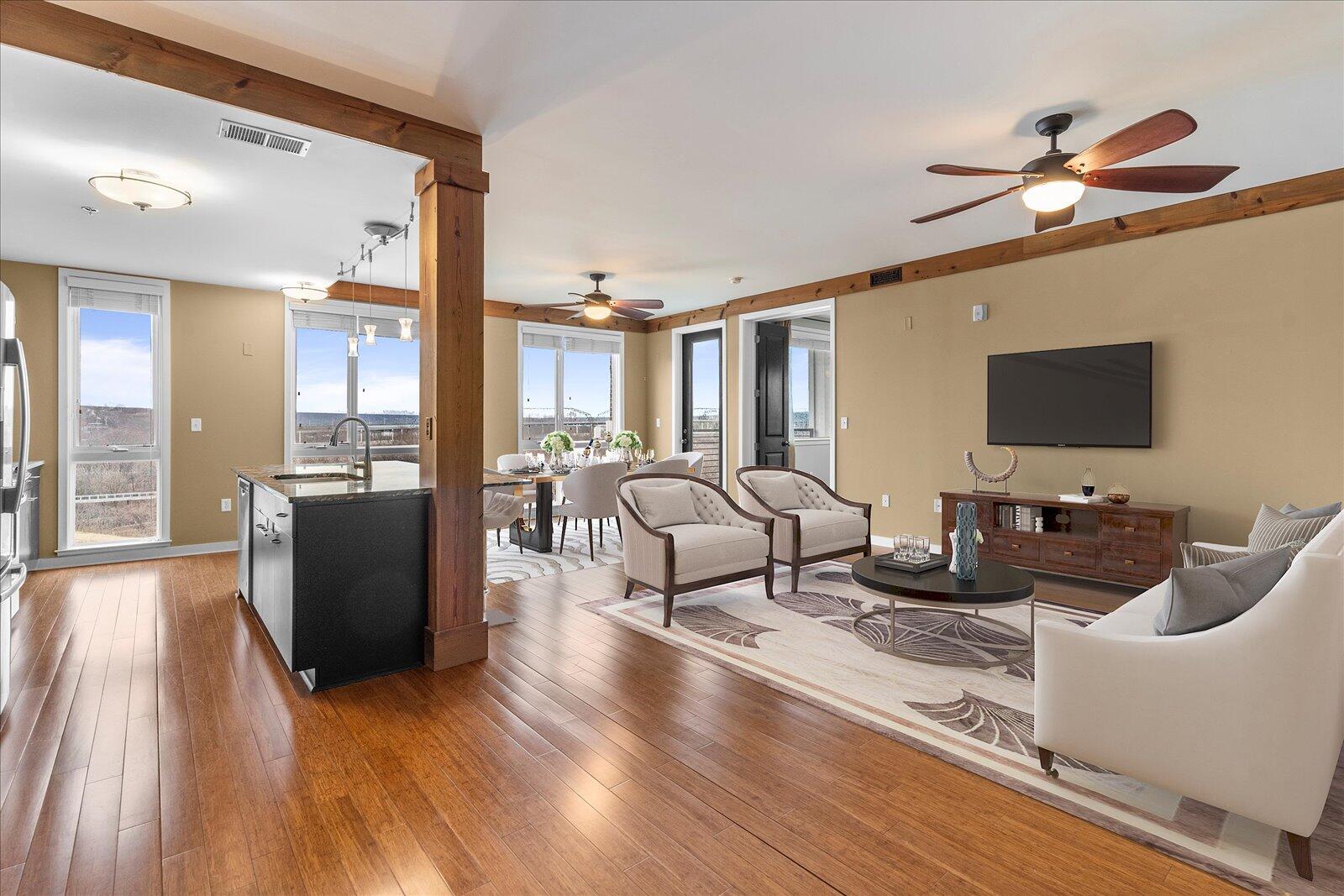 200 Manufacturers Road, Unit 506 Chattanooga, TN 37405 - Photo 55 of 55 Virtual staging of living room (2)