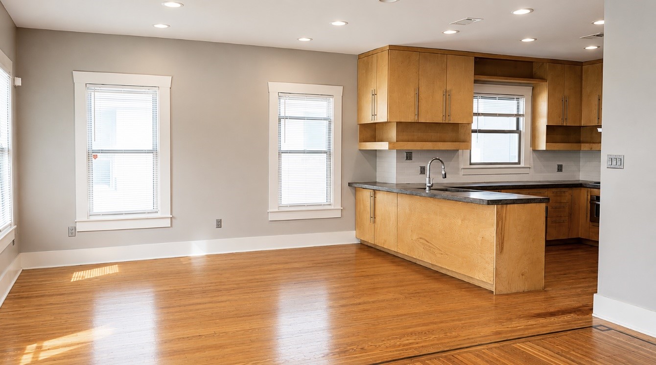 4530 Walker Street Houston, TX 77023 - Photo 7 of 17 a view of kitchen with stainless steel appliances granite countertop a stove a sink and a microwave