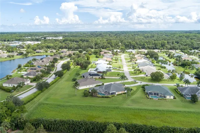 a view of a town with big houses