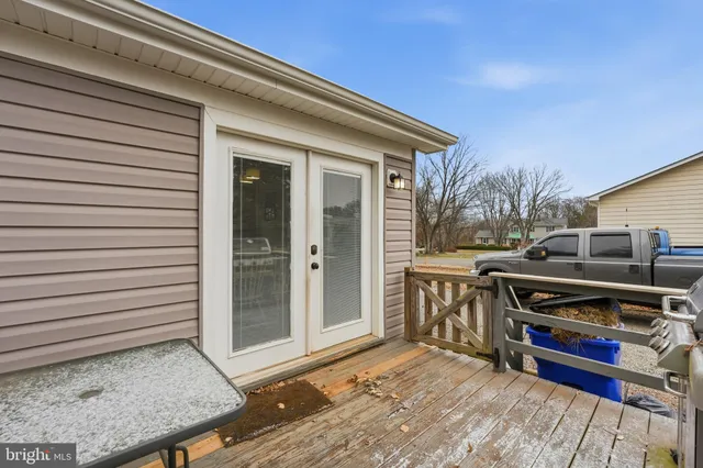 a view of outdoor space deck and kitchen