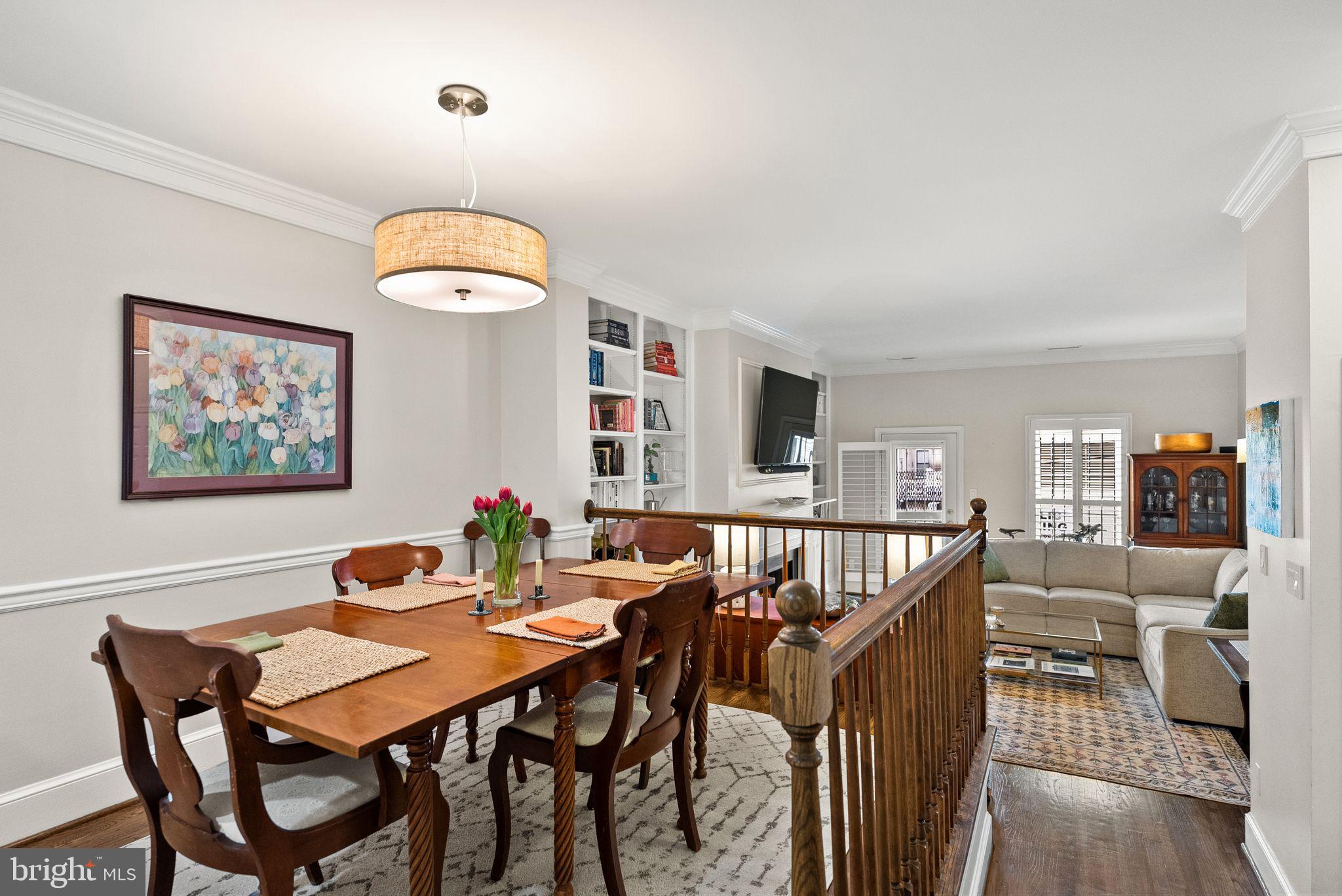 2011 Hillyer Place Northwest Washington, DC 20009 - Photo 6 of 21 a view of a dining room with furniture wooden floor and chandelier