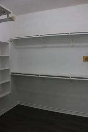 a close up view of closet