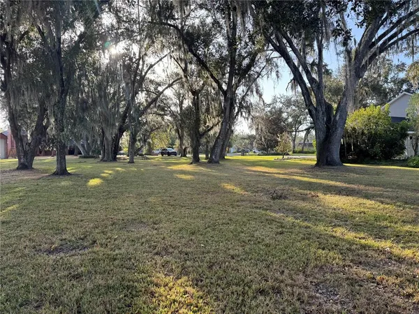 a view of outdoor space with garden and trees