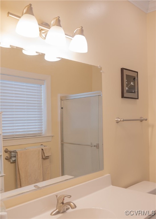 2750 Trenholm Road Powhatan, VA 23139 - Photo 17 of 42 Bathroom featuring ornamental molding, vanity, toi