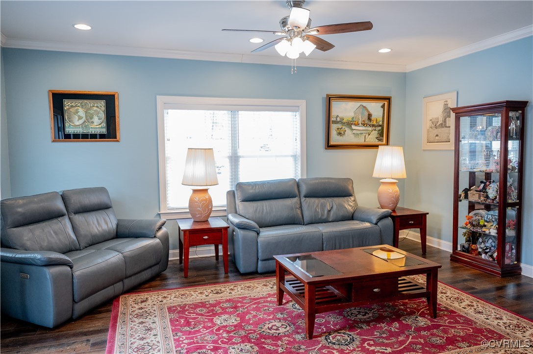 2750 Trenholm Road Powhatan, VA 23139 - Photo 3 of 42 Living room featuring dark hardwood / wood-style f