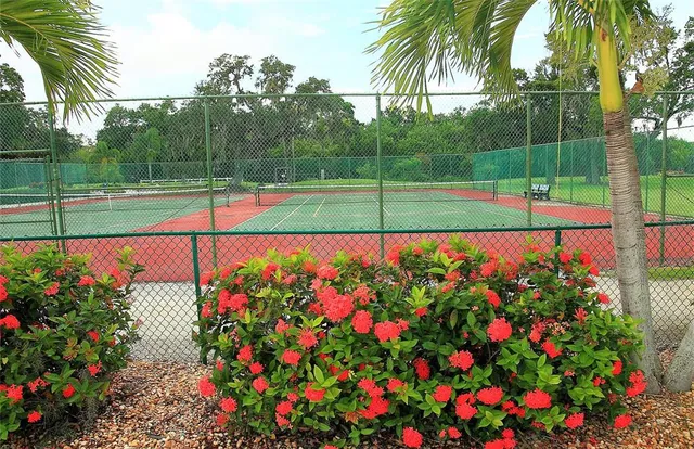 an outdoor space with patio
