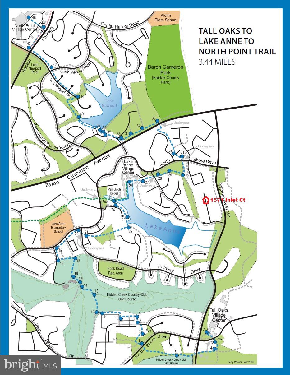 1571 Inlet Court Reston, VA 20190 - Photo 40 of 53 Reston Walking Trail Map