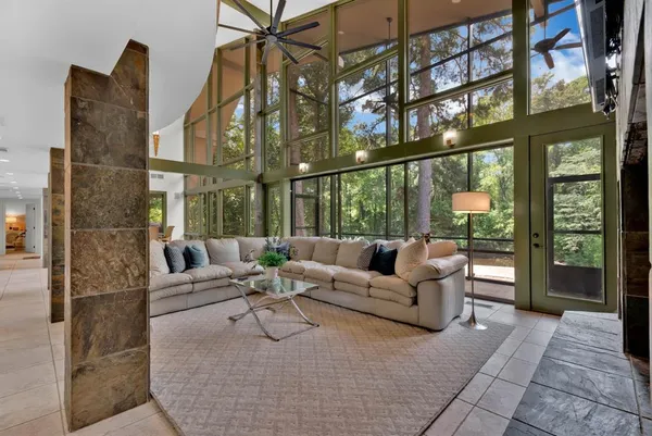 a living room with furniture