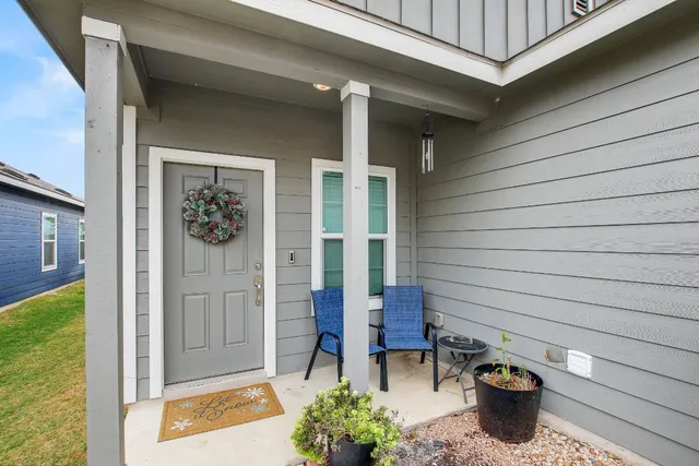 a view of an outdoor space with seating area