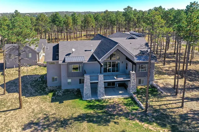 an aerial view of a house