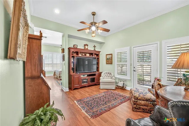 a living room with furniture