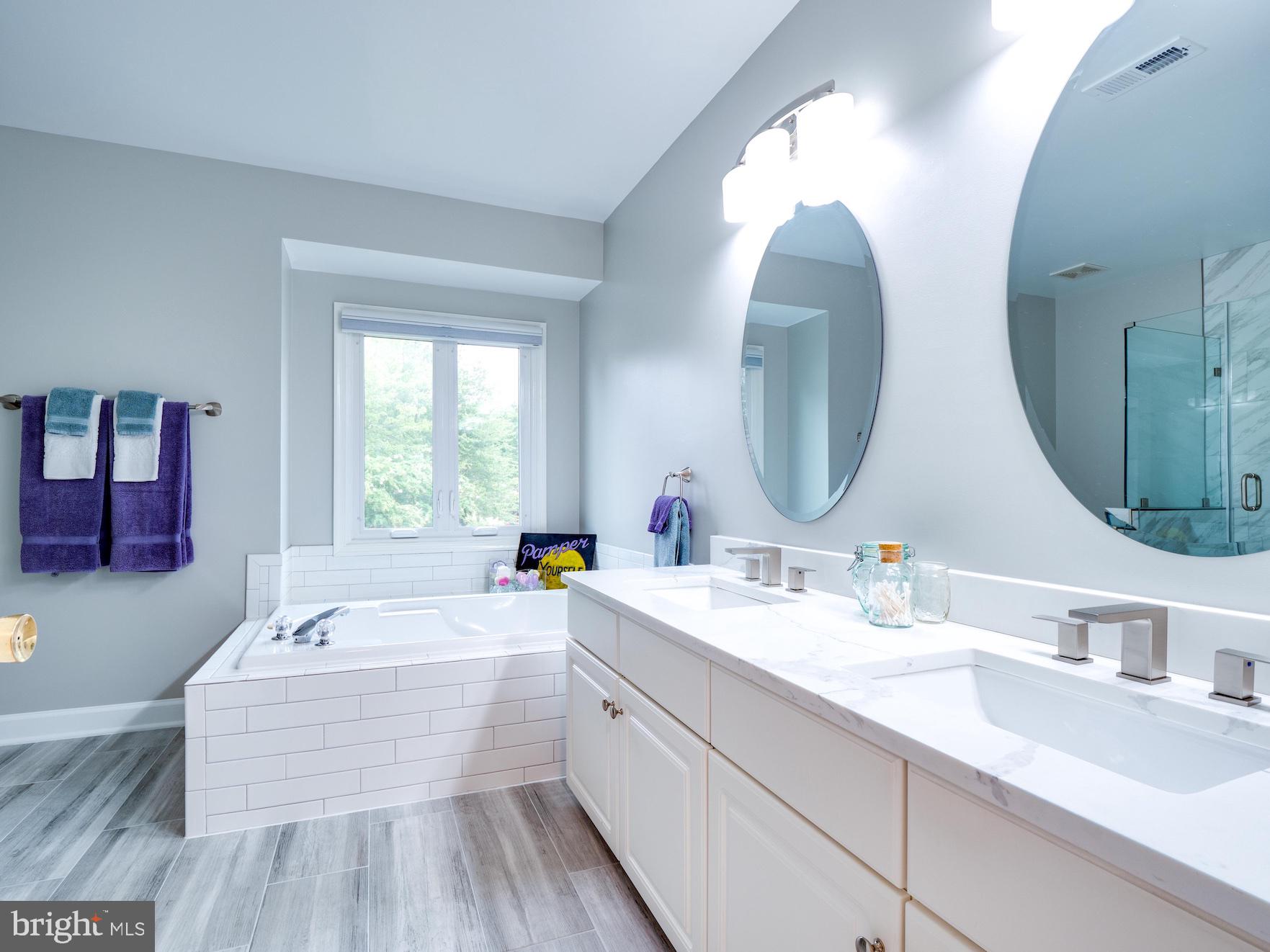 Owner's BA w double sink vanity, Jacuzzi whirlpool
