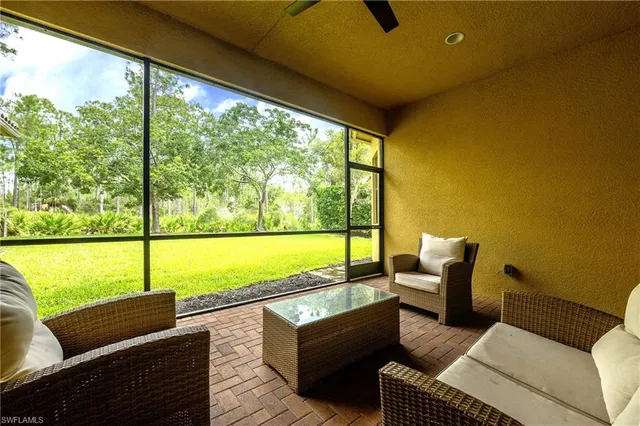 a balcony with furniture
