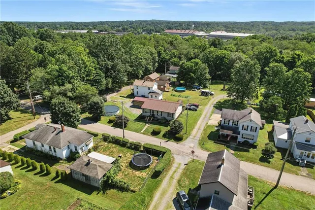 an aerial view of multiple house