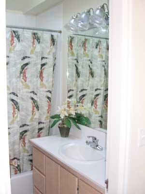 1080 Rosenkranz Road Tieton, WA 98947 - Photo 9 of 12 a bathroom with a sink a mirror and a shower curtain