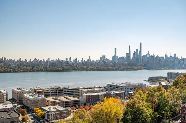 a view of a city with lake