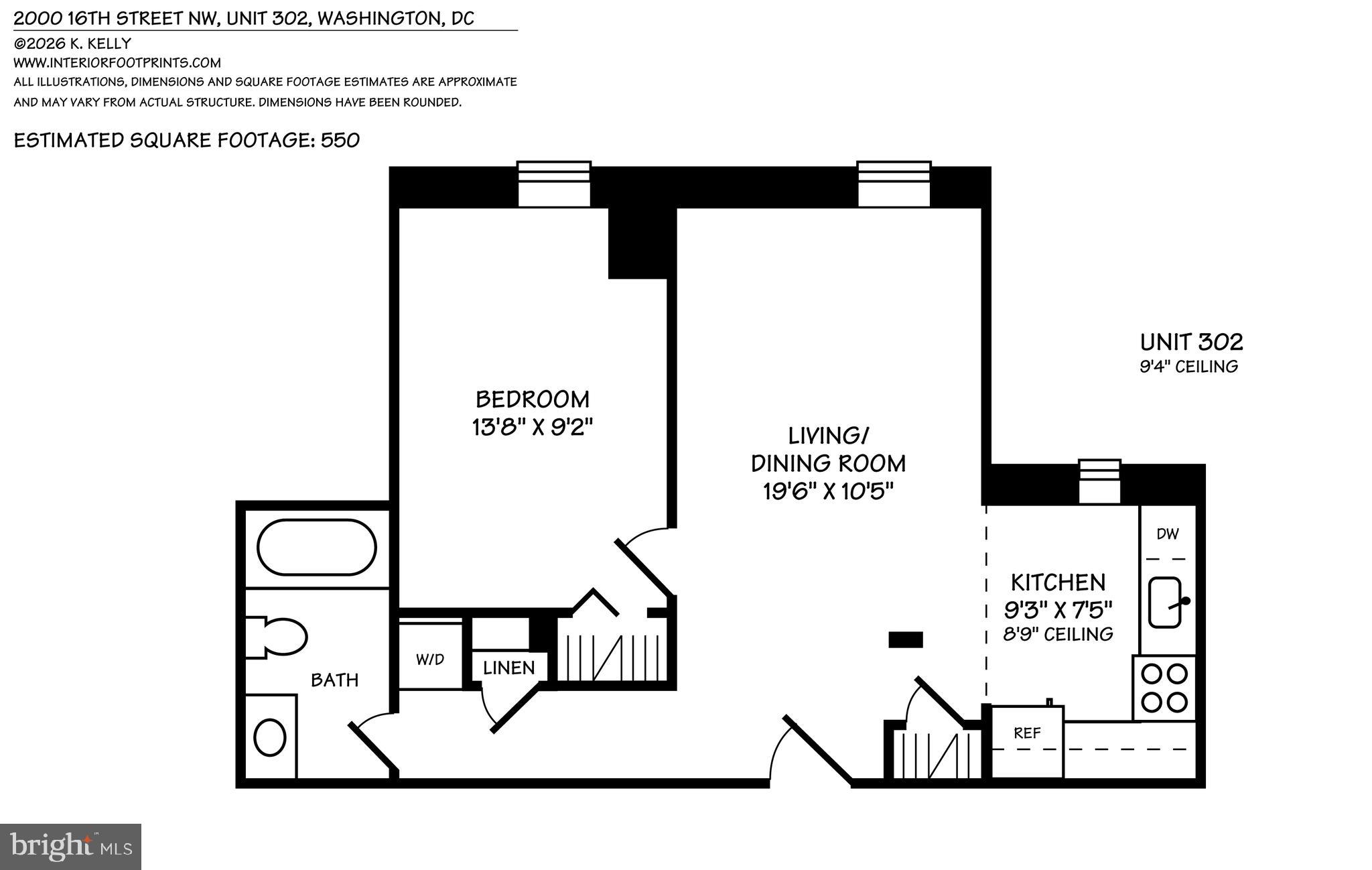 2000 16th Street Northwest, Unit 302 Washington, DC 20009 - Photo 36 of 36 Floor plan