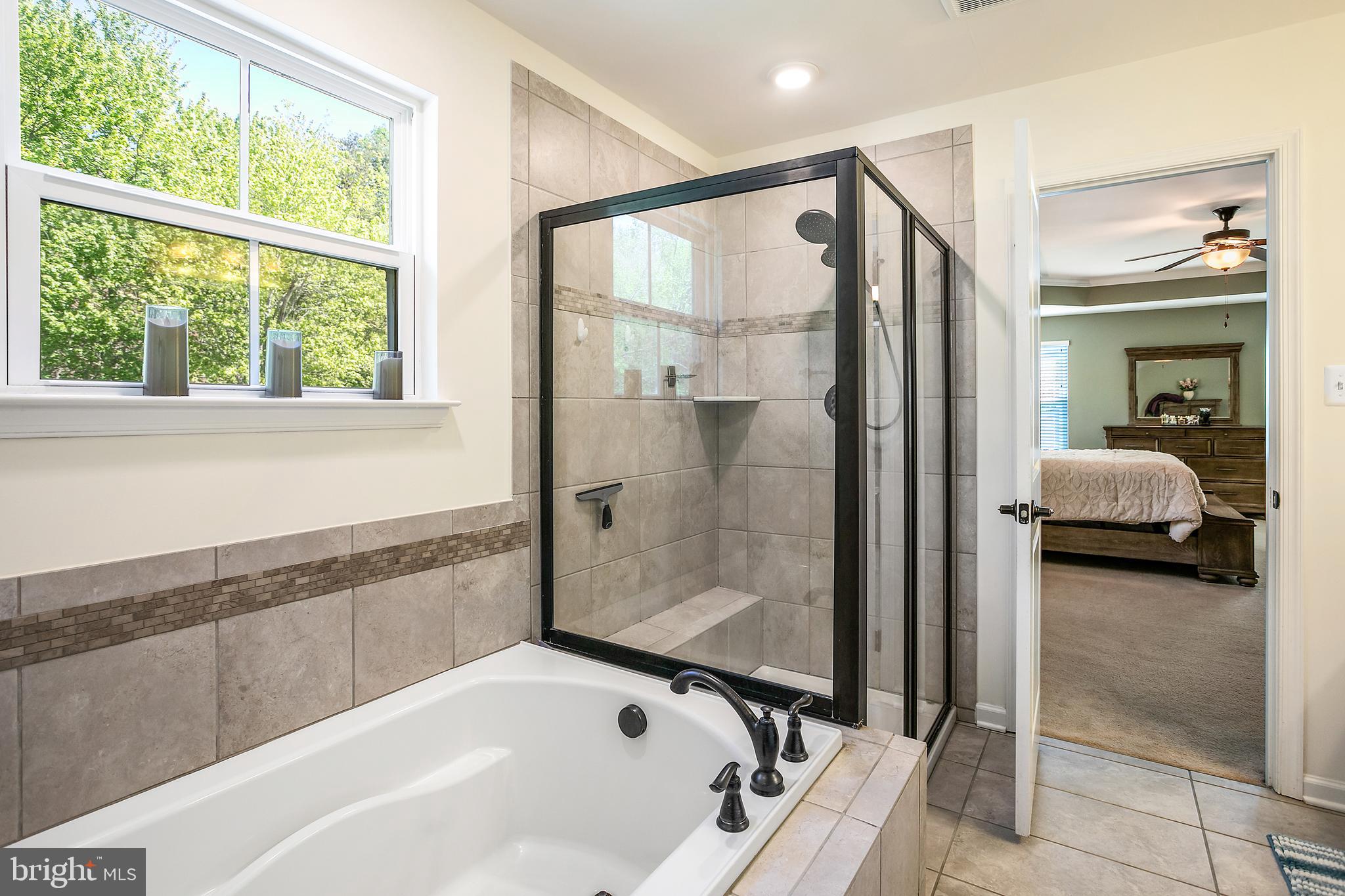 10576 Long Leaf Lane Waldorf, MD 20603 - Photo 20 of 54 a bathroom with a tub a sink and a large mirror