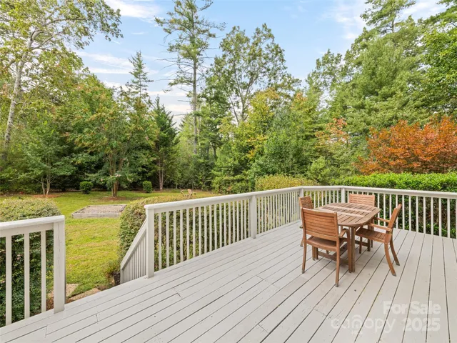 a view of a deck patio and outdoor seating