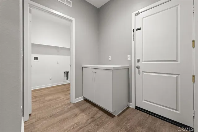 an empty room with closet