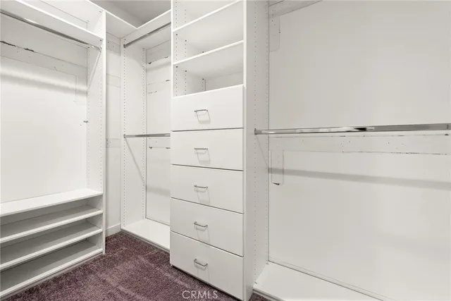 a view of an empty walk in closet