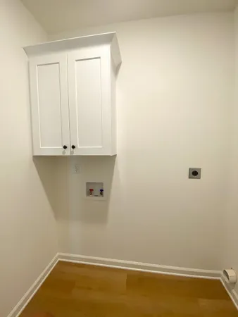 an empty room with a workbench